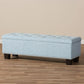 Hannah Modern and Contemporary Light Blue Fabric Upholstered Button-Tufting Storage Ottoman Bench FredCo