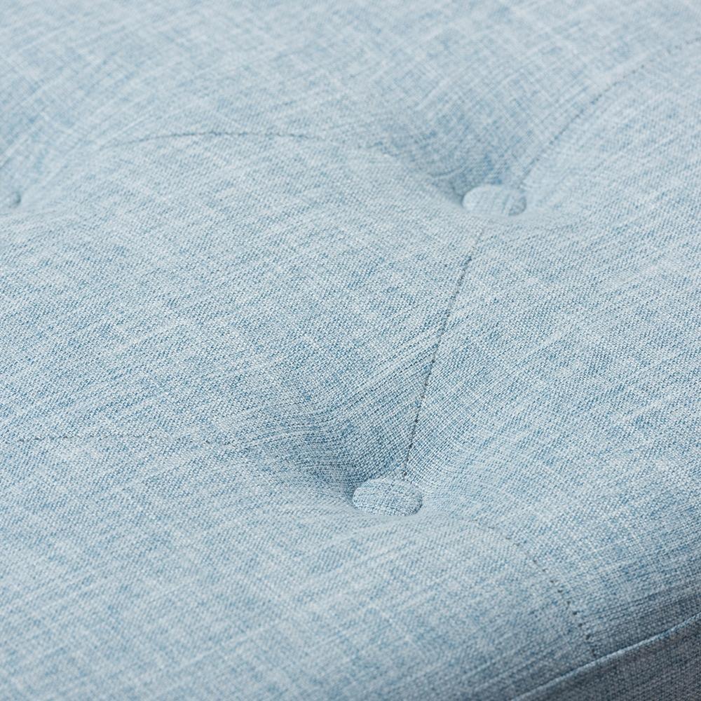 Hannah Modern and Contemporary Light Blue Fabric Upholstered Button-Tufting Storage Ottoman Bench FredCo