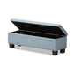 Hannah Modern and Contemporary Light Blue Fabric Upholstered Button-Tufting Storage Ottoman Bench FredCo