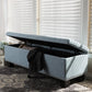 Hannah Modern and Contemporary Light Blue Fabric Upholstered Button-Tufting Storage Ottoman Bench FredCo