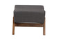 Hanson Mid-Century Modern Dark Grey Fabric and Walnut Brown Finished Wood Ottoman FredCo
