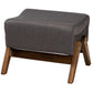 Hanson Mid-Century Modern Dark Grey Fabric and Walnut Brown Finished Wood Ottoman FredCo
