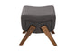 Hanson Mid-Century Modern Dark Grey Fabric and Walnut Brown Finished Wood Ottoman FredCo