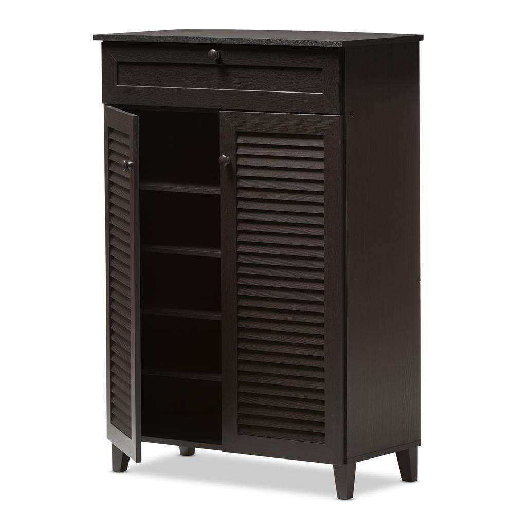 Harding Espresso Shoe-Storage Cabinet FredCo