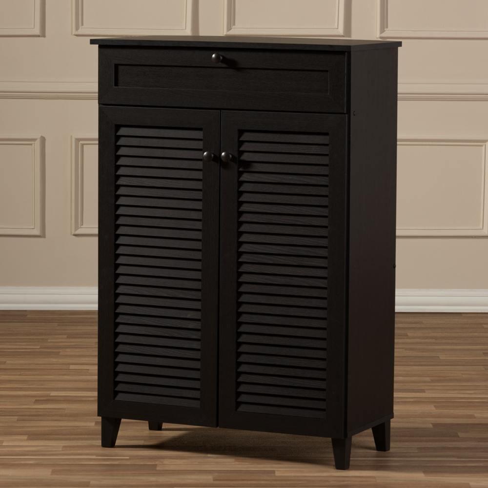 Harding Espresso Shoe-Storage Cabinet FredCo