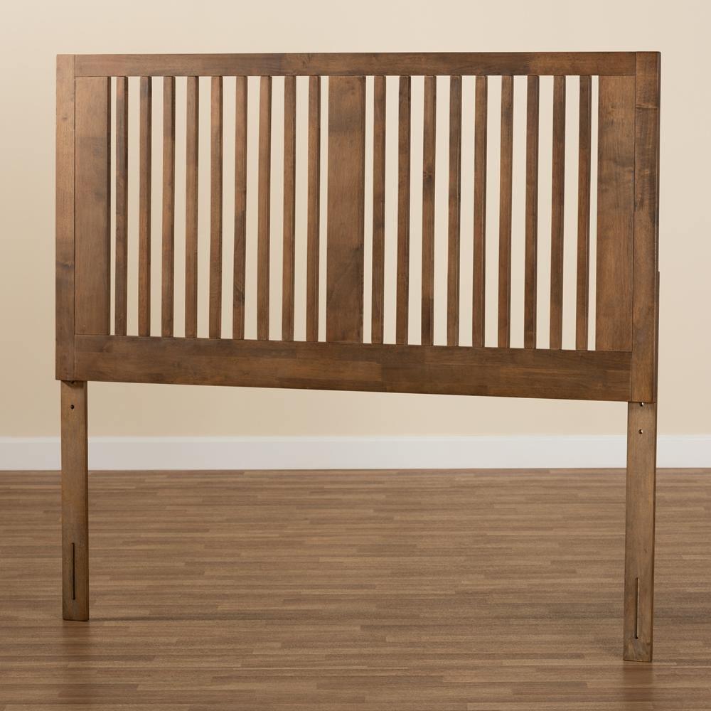 Harena Modern and Contemporary Transitional Ash Walnut Finished Wood Full Size Headboard FredCo