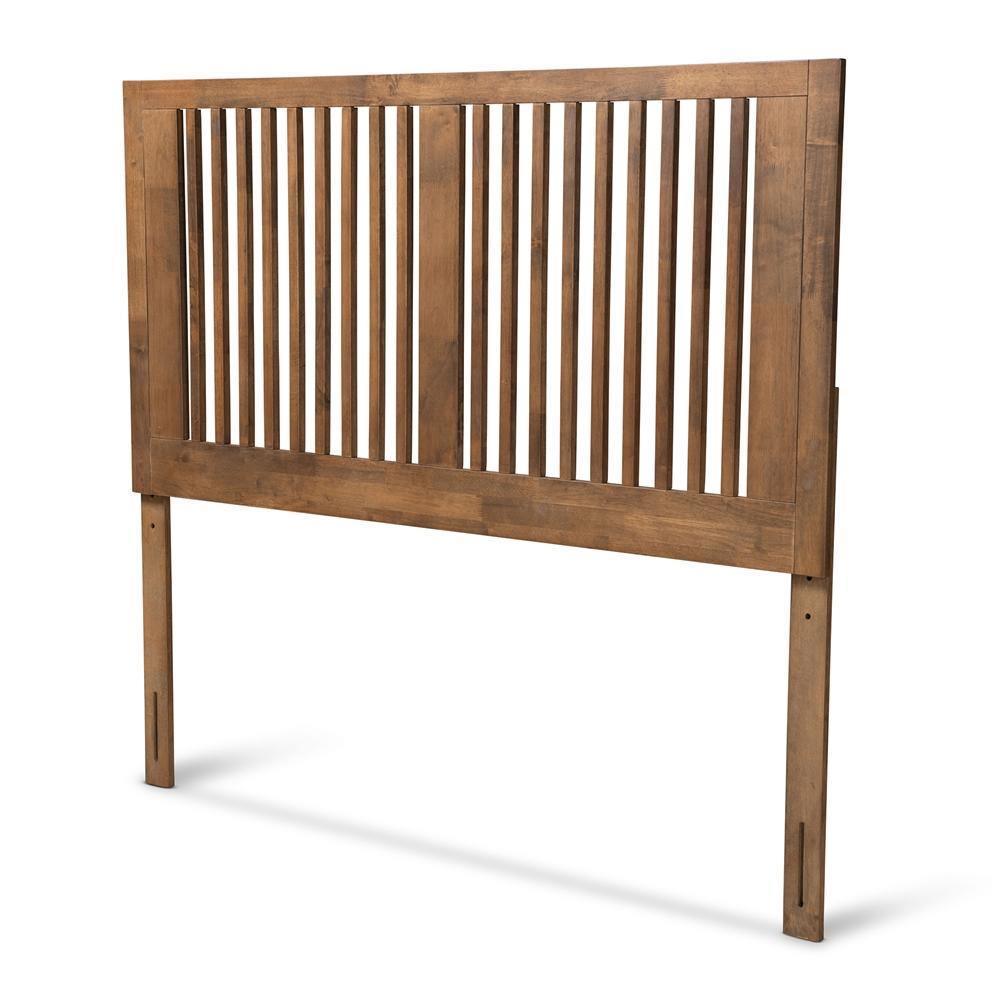 Harena Modern and Contemporary Transitional Ash Walnut Finished Wood Queen Size Headboard FredCo