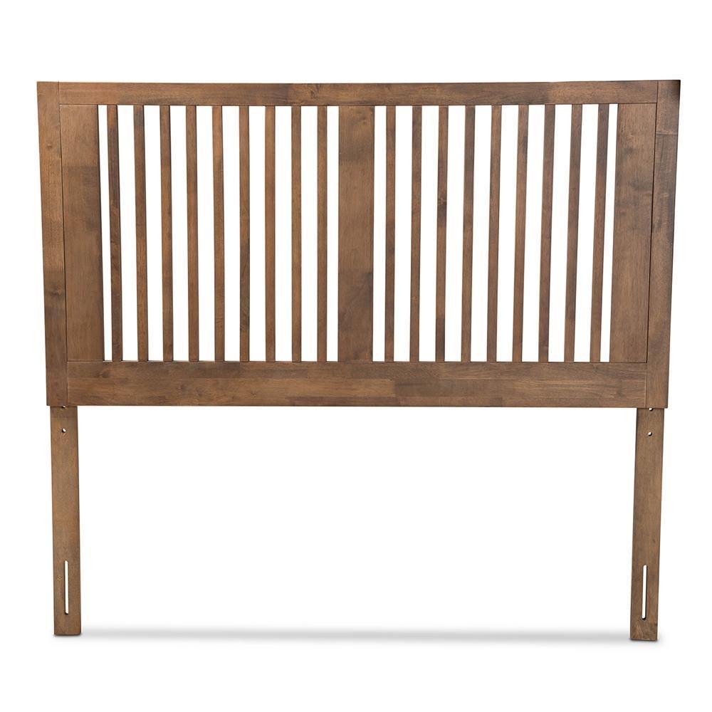 Harena Modern and Contemporary Transitional Ash Walnut Finished Wood Queen Size Headboard FredCo