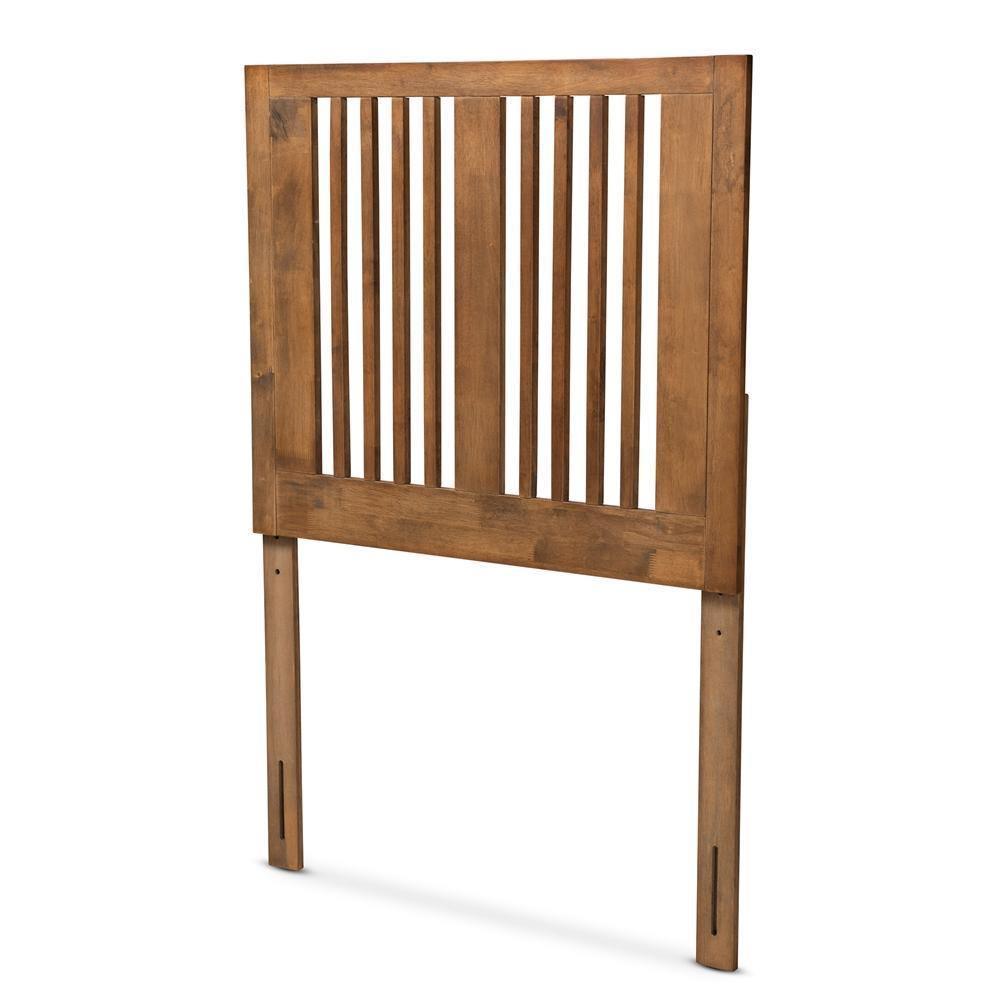 Harena Modern and Contemporary Transitional Ash Walnut Finished Wood Twin Size Headboard FredCo