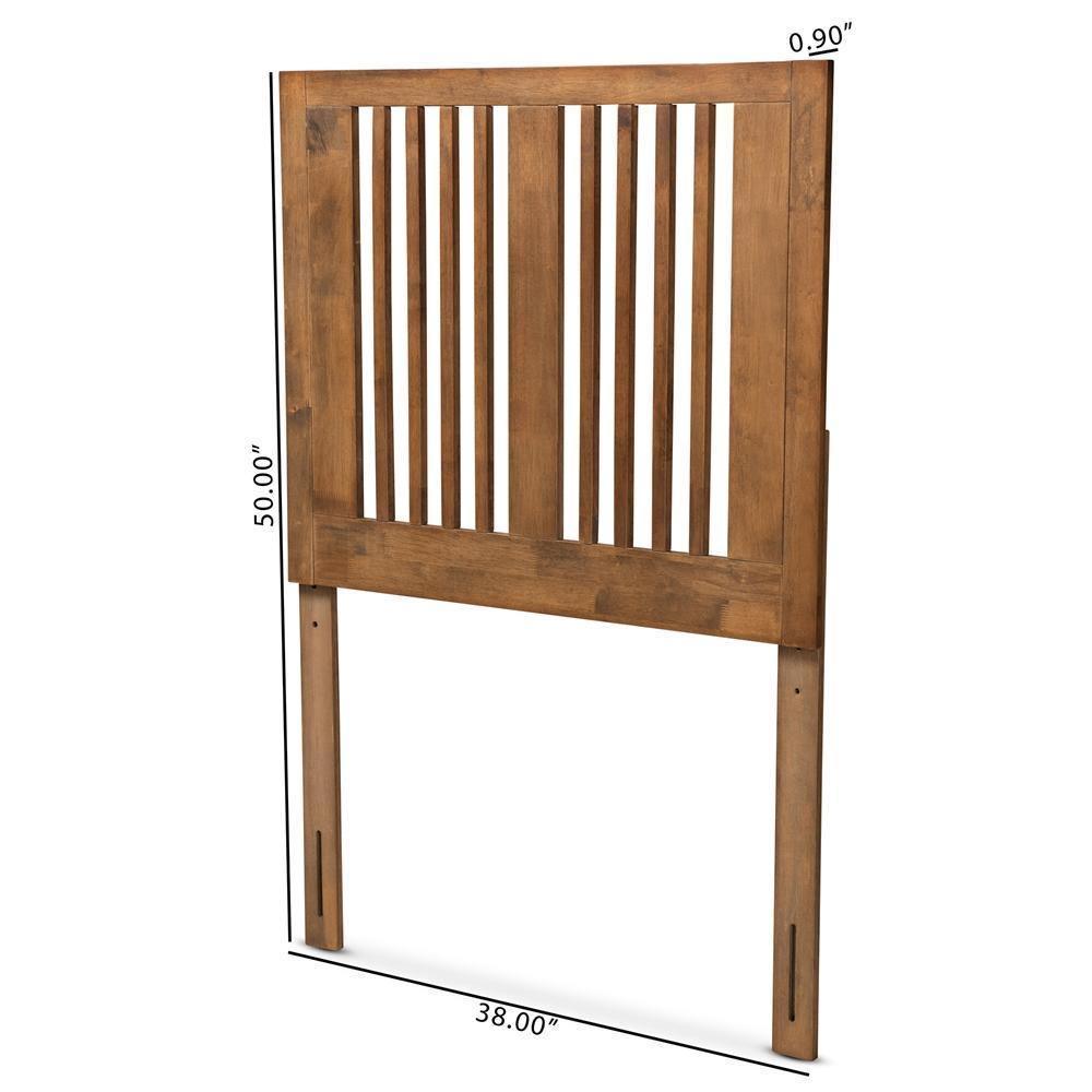 Harena Modern and Contemporary Transitional Ash Walnut Finished Wood Twin Size Headboard FredCo