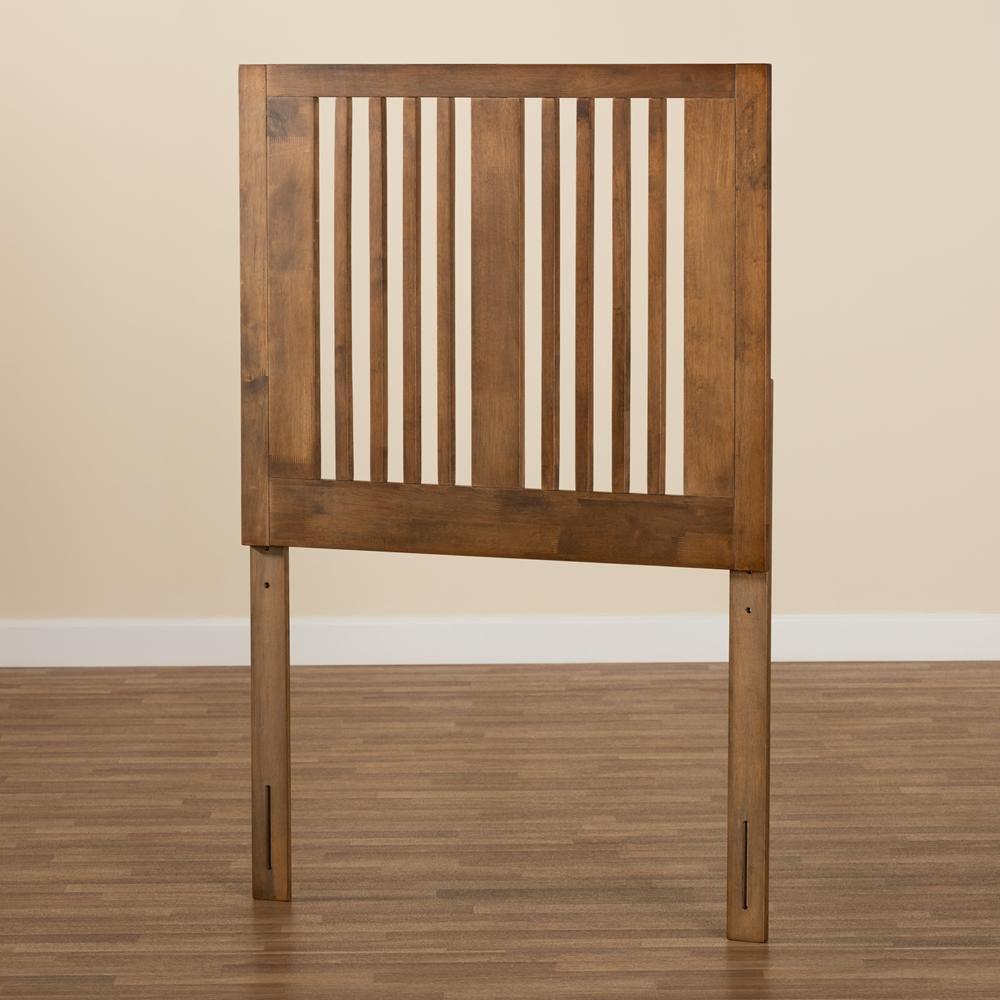 Harena Modern and Contemporary Transitional Ash Walnut Finished Wood Twin Size Headboard FredCo