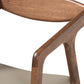 Harland Mid-Century Modern Grey Faux Leather Upholstered and Walnut Brown Finished Wood 2-Piece Dining Chair Set FredCo
