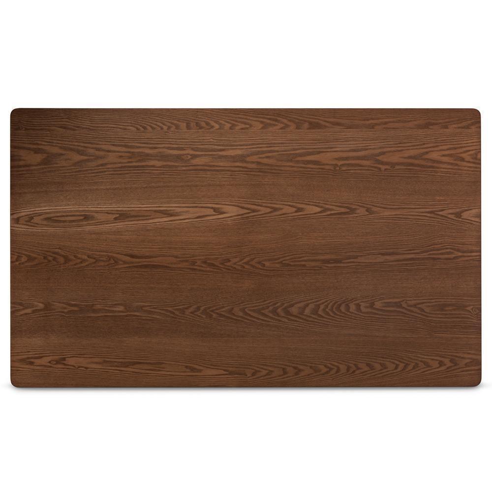 Harland Mid-Century Modern Grey Faux Leather Upholstered and Walnut Brown Finished Wood 7-Piece Dining Set FredCo