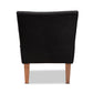 Harmon Modern and Contemporary Transitional Black Velvet Fabric Upholstered and Walnut Brown Finished Wood Accent Chair FredCo