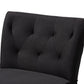Harmon Modern and Contemporary Transitional Black Velvet Fabric Upholstered and Walnut Brown Finished Wood Accent Chair FredCo