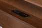 Harper Mid-Century Modern Transitional Walnut Brown Finished Wood Full Size Platform Bed with Charging Station FredCo