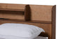 Harper Mid-Century Modern Transitional Walnut Brown Finished Wood Full Size Platform Bed with Charging Station FredCo