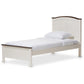 Harry Classic Butter Milk and Walnut Finishing Twin Size Platform Bed FredCo