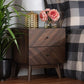 Hartman Mid-Century Modern Walnut Brown Finished Wood 2-Drawer Nightstand FredCo