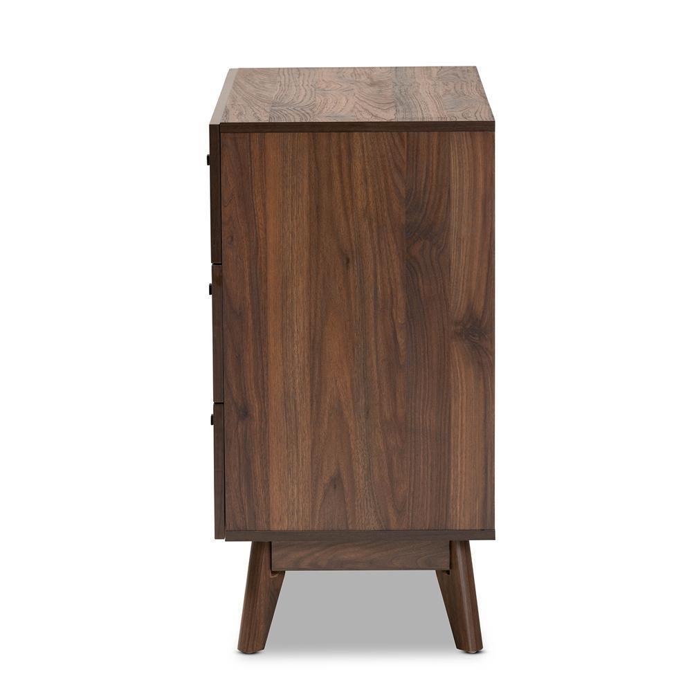 Hartman Mid-Century Modern Walnut Brown Finished Wood 3-Drawer Storage Chest FredCo