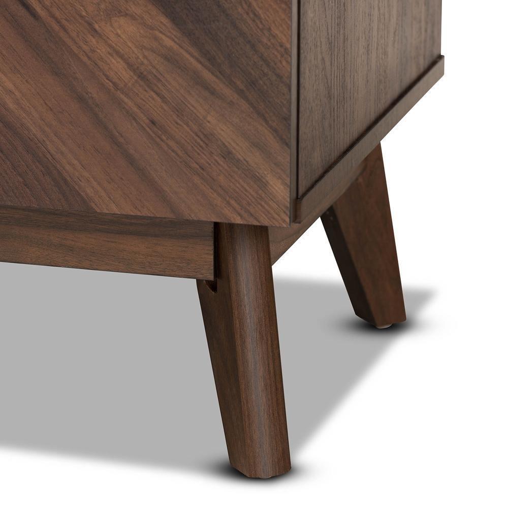 Hartman Mid-Century Modern Walnut Brown Finished Wood 5-Drawer Storage Chest FredCo