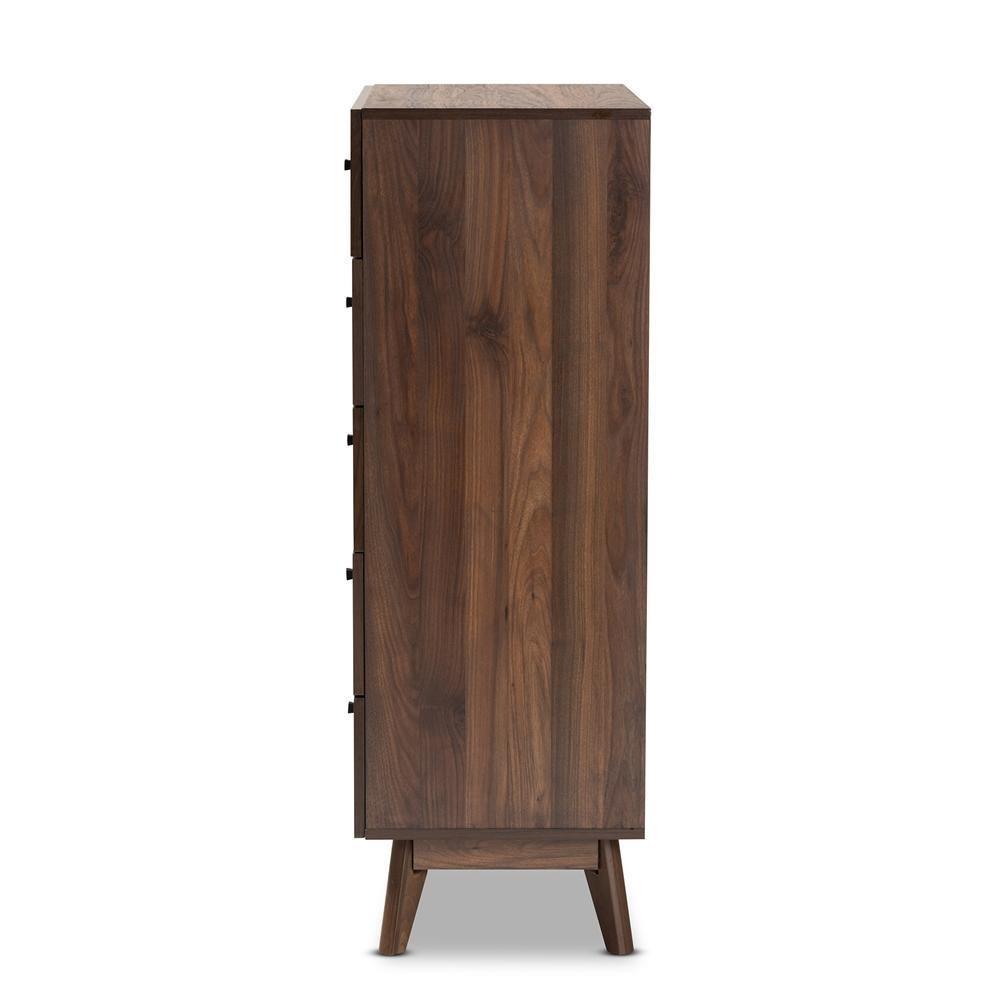 Hartman Mid-Century Modern Walnut Brown Finished Wood 5-Drawer Storage Chest FredCo