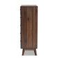 Hartman Mid-Century Modern Walnut Brown Finished Wood 5-Drawer Storage Chest FredCo