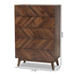 Hartman Mid-Century Modern Walnut Brown Finished Wood 5-Drawer Storage Chest FredCo