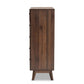 Hartman Mid-Century Modern Walnut Brown Finished Wood 5-Drawer Storage Chest FredCo
