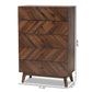 Hartman Mid-Century Modern Walnut Brown Finished Wood 5-Drawer Storage Chest FredCo