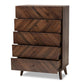 Hartman Mid-Century Modern Walnut Brown Finished Wood 5-Drawer Storage Chest FredCo