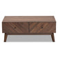 Hartman Mid-Century Modern Walnut Brown Finished Wood Coffee Table FredCo