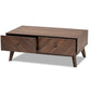 Hartman Mid-Century Modern Walnut Brown Finished Wood Coffee Table FredCo