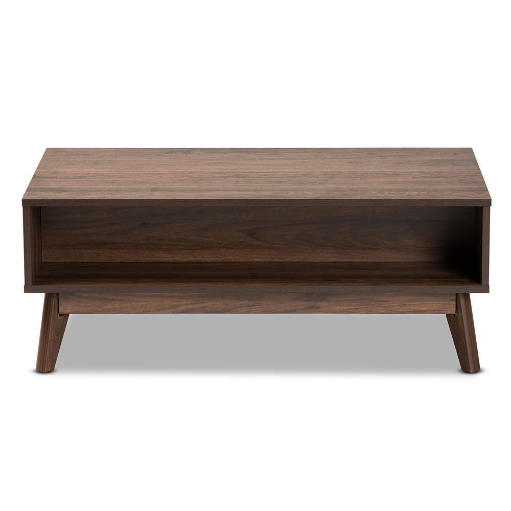 Hartman Mid-Century Modern Walnut Brown Finished Wood Coffee Table FredCo