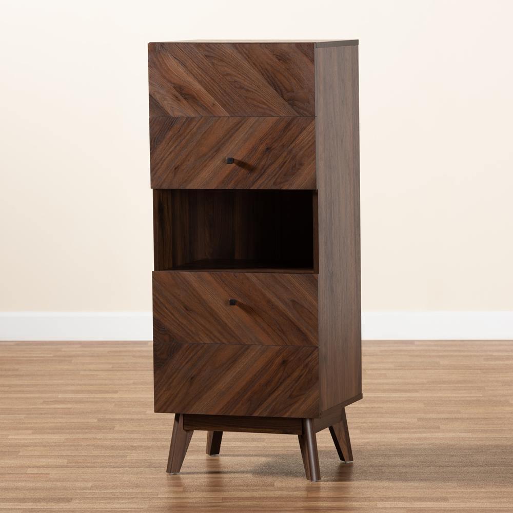 Hartman Mid-Century Modern Walnut Brown Finished Wood Storage Cabinet FredCo