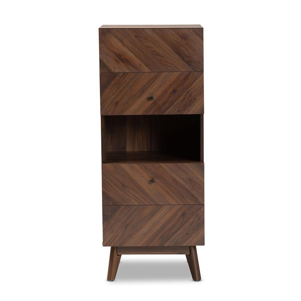 Hartman Mid-Century Modern Walnut Brown Finished Wood Storage Cabinet FredCo