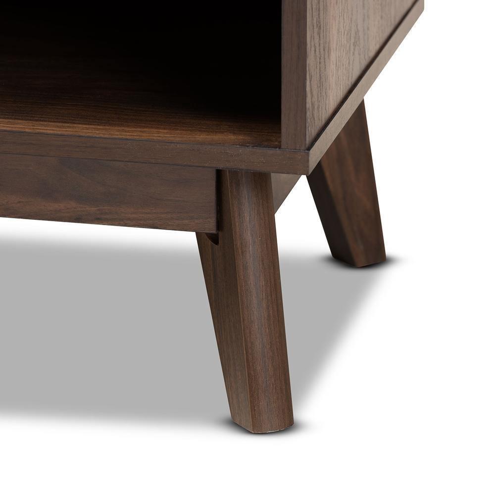 Hartman Mid-Century Modern Walnut Brown Finished Wood TV Stand FredCo