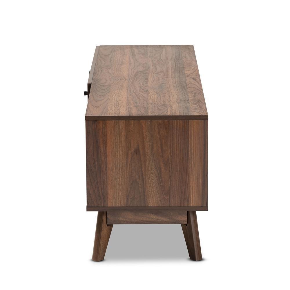 Hartman Mid-Century Modern Walnut Brown Finished Wood TV Stand FredCo