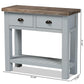 Hastin Classic and Traditional Two-Tone Grey and Antique Brown Finished Wood 2-Drawer Console Table FredCo