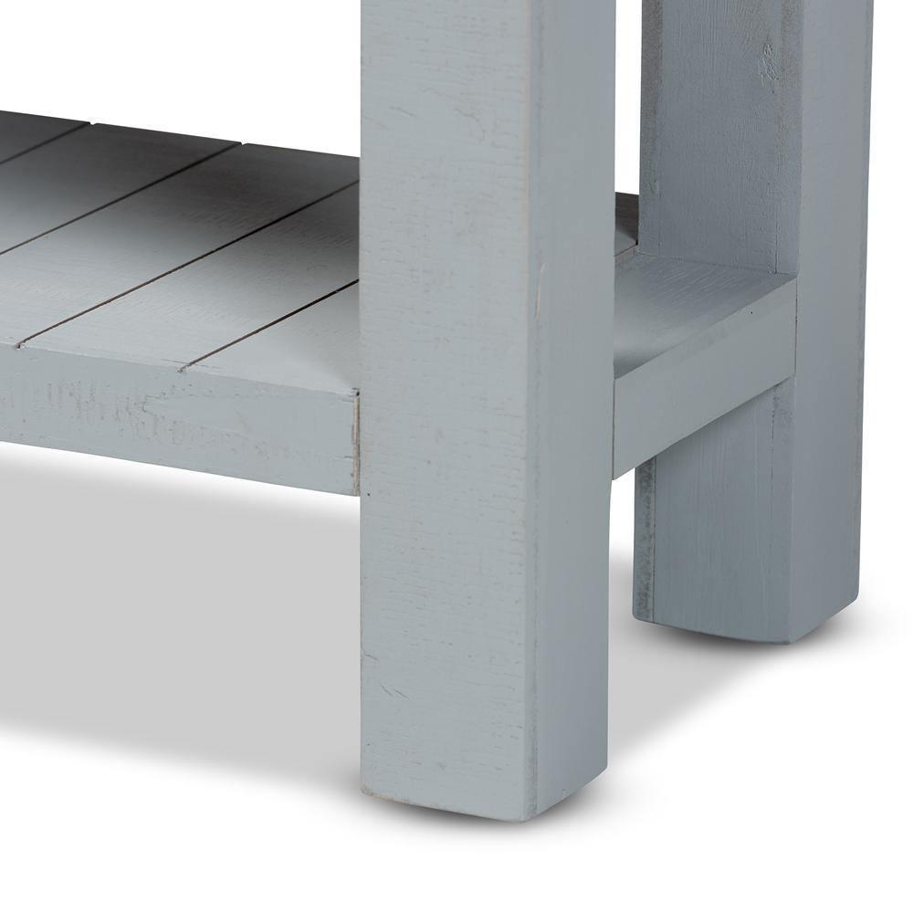 Hastin Classic and Traditional Two-Tone Grey and Antique Brown Finished Wood 2-Drawer Console Table FredCo
