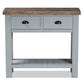 Hastin Classic and Traditional Two-Tone Grey and Antique Brown Finished Wood 2-Drawer Console Table FredCo