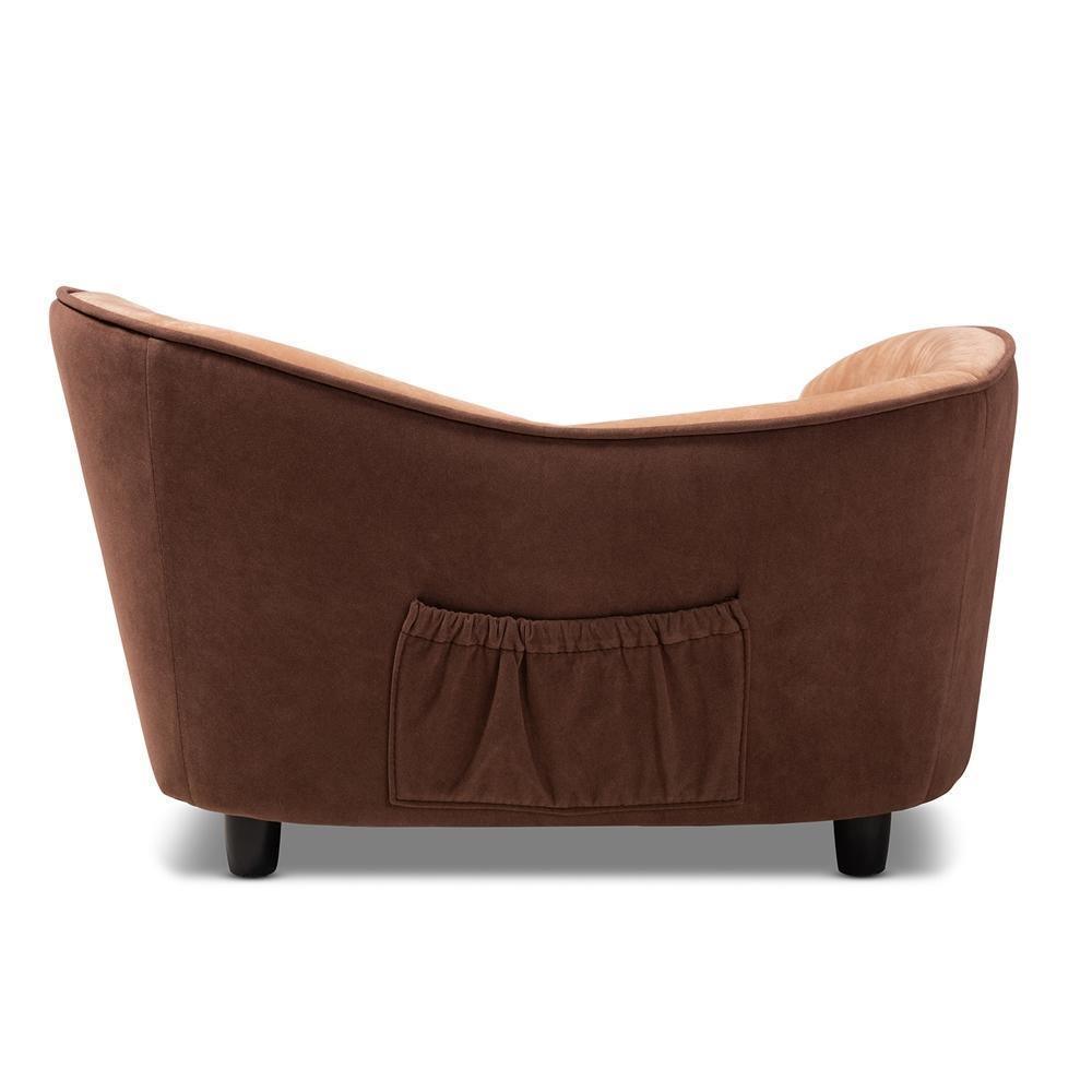 Hayes Modern and Contemporary Two-Tone Light Brown and Dark Brown Fabric Upholstered Pet Sofa Bed FredCo