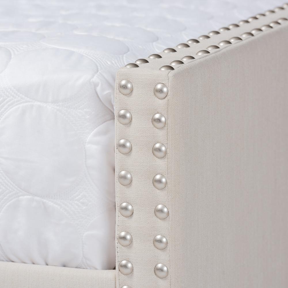 Haylie Modern and Contemporary Beige Fabric Upholstered Queen Size Daybed FredCo