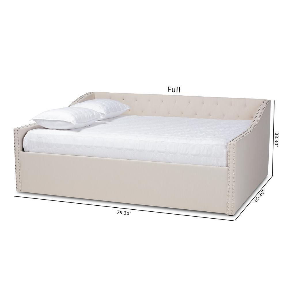 Haylie Modern and Contemporary Beige Fabric Upholstered Queen Size Daybed FredCo