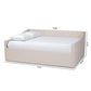 Haylie Modern and Contemporary Beige Fabric Upholstered Queen Size Daybed FredCo