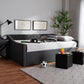 Haylie Modern and Contemporary Dark Grey Fabric Upholstered Full Size Daybed FredCo