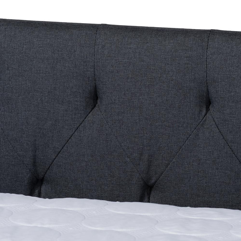 Haylie Modern and Contemporary Dark Grey Fabric Upholstered Full Size Daybed FredCo