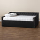 Haylie Modern and Contemporary Dark Grey Fabric Upholstered Full Size Daybed FredCo