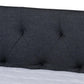 Haylie Modern and Contemporary Dark Grey Fabric Upholstered Full Size Daybed with Roll-Out Trundle Bed FredCo