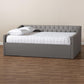 Haylie Modern and Contemporary Light Grey Fabric Upholstered Queen Size Daybed FredCo